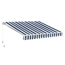 Outsunny Garden Sun Shade Canopy Retractable Awning, 3 x 2.5m, Blue and White