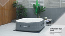 Outsunny Inflatable Hot Tub Spa Square for 4-6 People 180cm - Grey