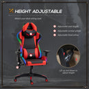 Vinsetto Racing Gaming Chair with RGB LED Light Lumbar Support -  Black Red