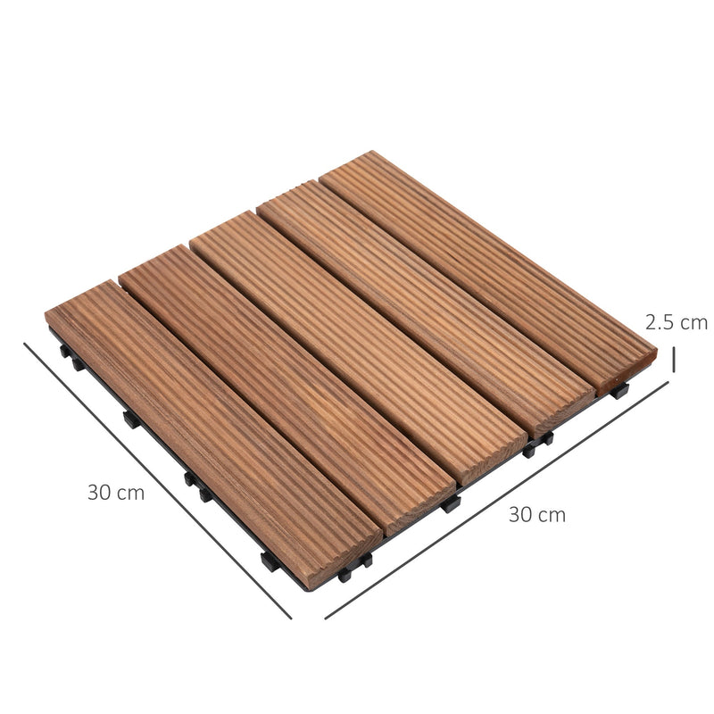 Outsunny Interlocking Deck Tile - 27 Piece