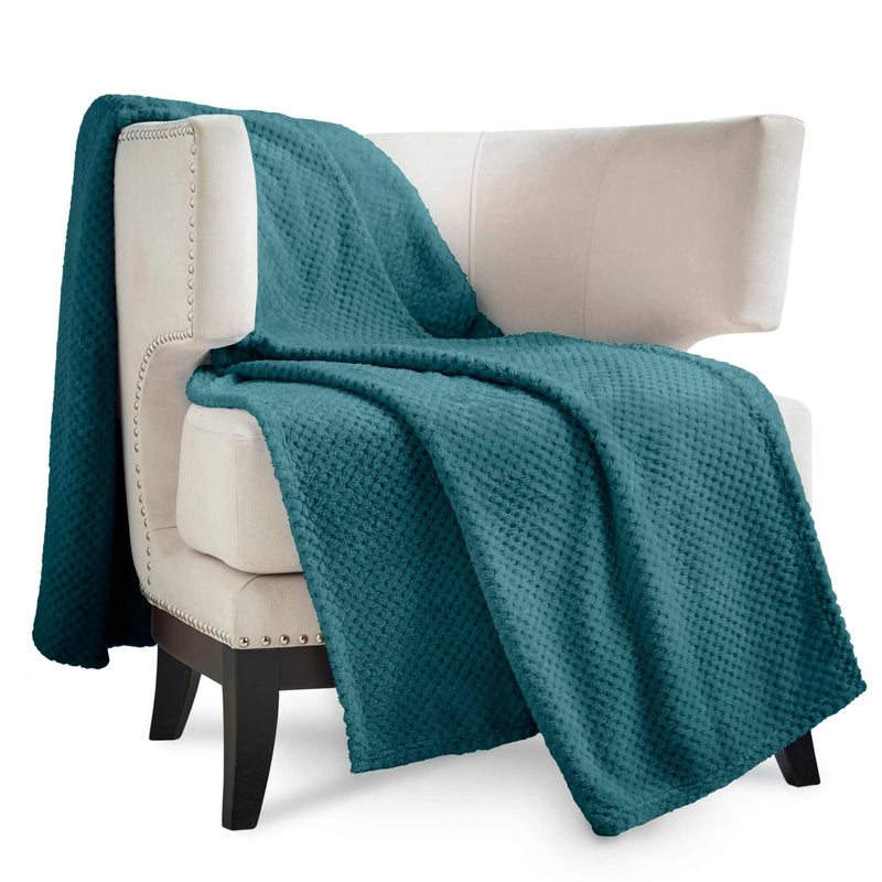 Lewis's Super Soft Waffle Throw - Teal