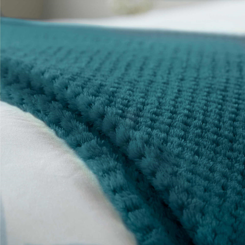 Lewis's Super Soft Waffle Throw - Teal