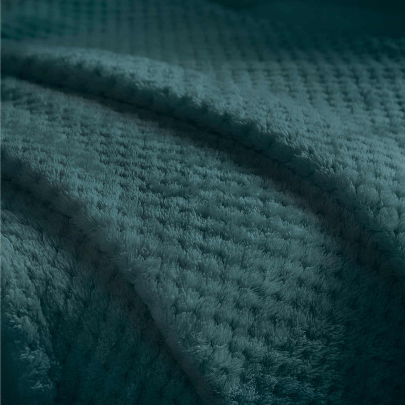 Lewis's Super Soft Waffle Throw - Teal