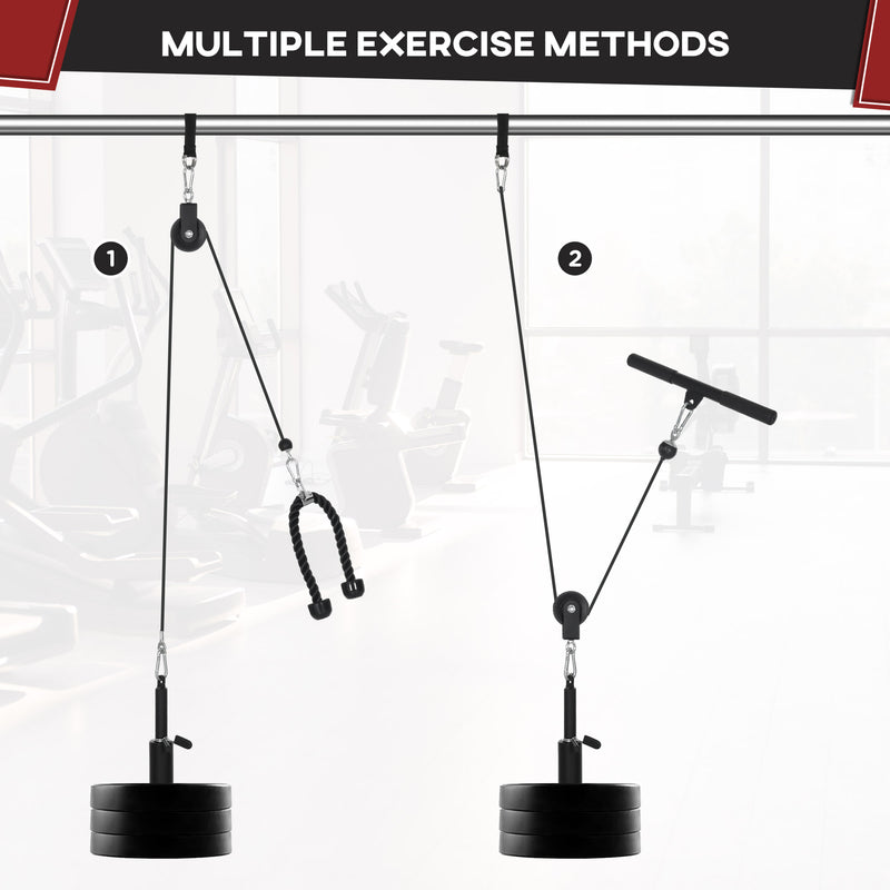 SPORTNOW Cable Pulley System, Lat Pull Down System With DIY Loading Weight Pin