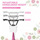 HOMCOM Childrens Scooter with Backet & Brakes - Pink