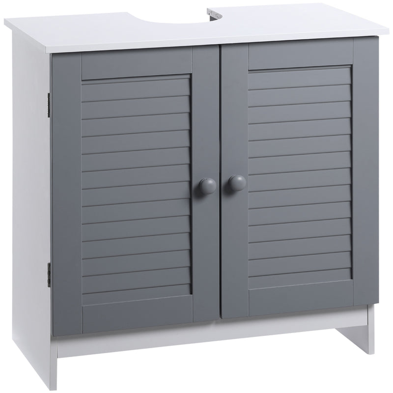 kleankin Under Sink Cabinet Bathroom Floor Unit w/ Adjustable Shelf and Doors
