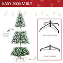 HOMCOM Christmas Tree Slim 6' with Pinecones
