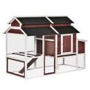 PawHut 207cm Wooden Chicken Coop Hen House