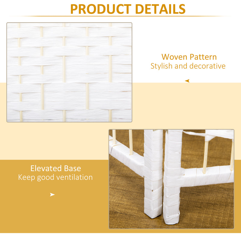HOMCOM 4 Panel Folding Room Divider, 170cm Freestanding Privacy Screen, White
