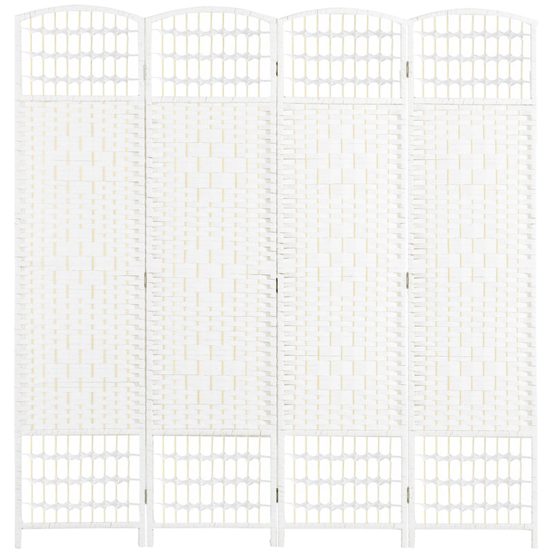 HOMCOM 4 Panel Folding Room Divider, 170cm Freestanding Privacy Screen, White
