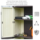 Outsunny Garden Cabinet Shed, Double-Door, 65Lx37Wx172H cm - Beige