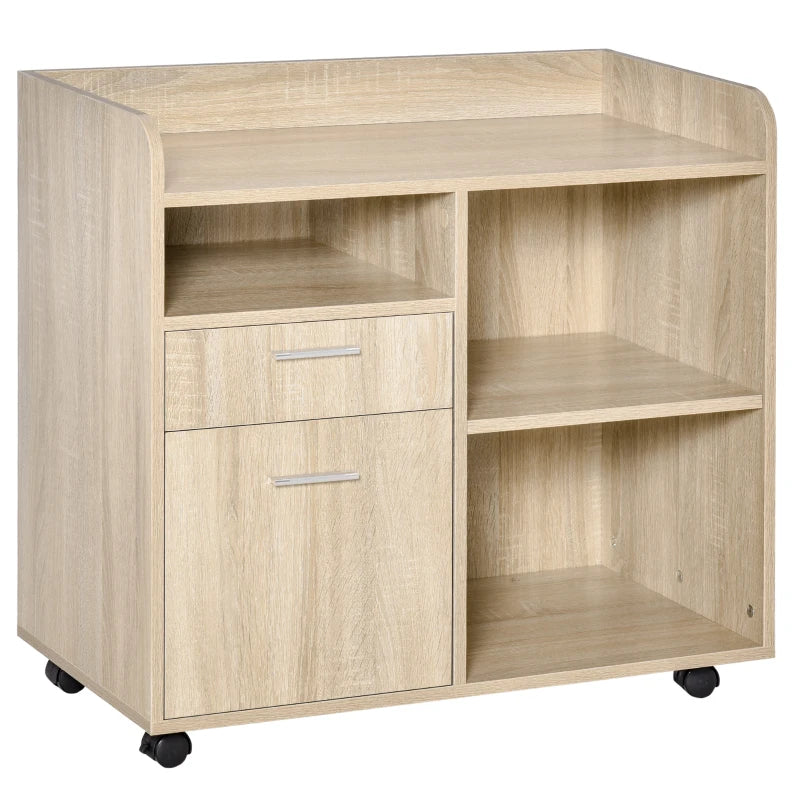 Vinsetto Printer Stand with Open Storage Shelves Oak