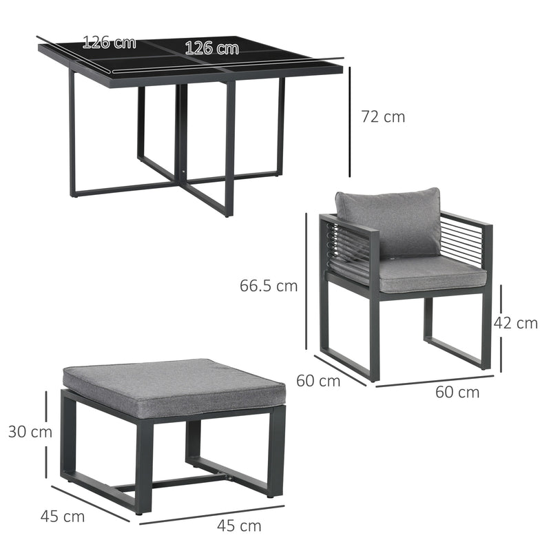 Outsunny 9 Piece  Patio Dining Set