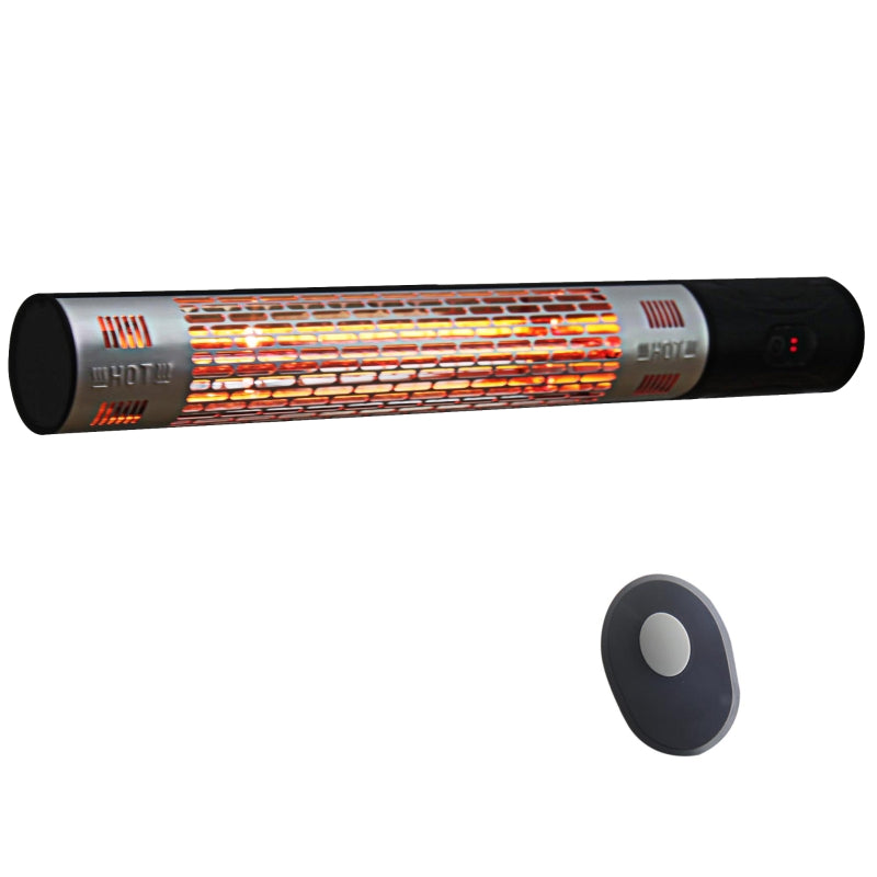 Outsunny Outdoor Wall Mount Electric Halogen Heater 1500W-Black