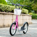 HOMCOM Childrens Scooter with Backet & Brakes - Pink