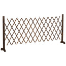 Outsunny Wooden Movable Fence Foldable Garden Screen Panel, Dark Brown