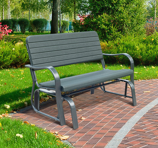 Outsunny-2 Seater Gliding Chair Bench - Green