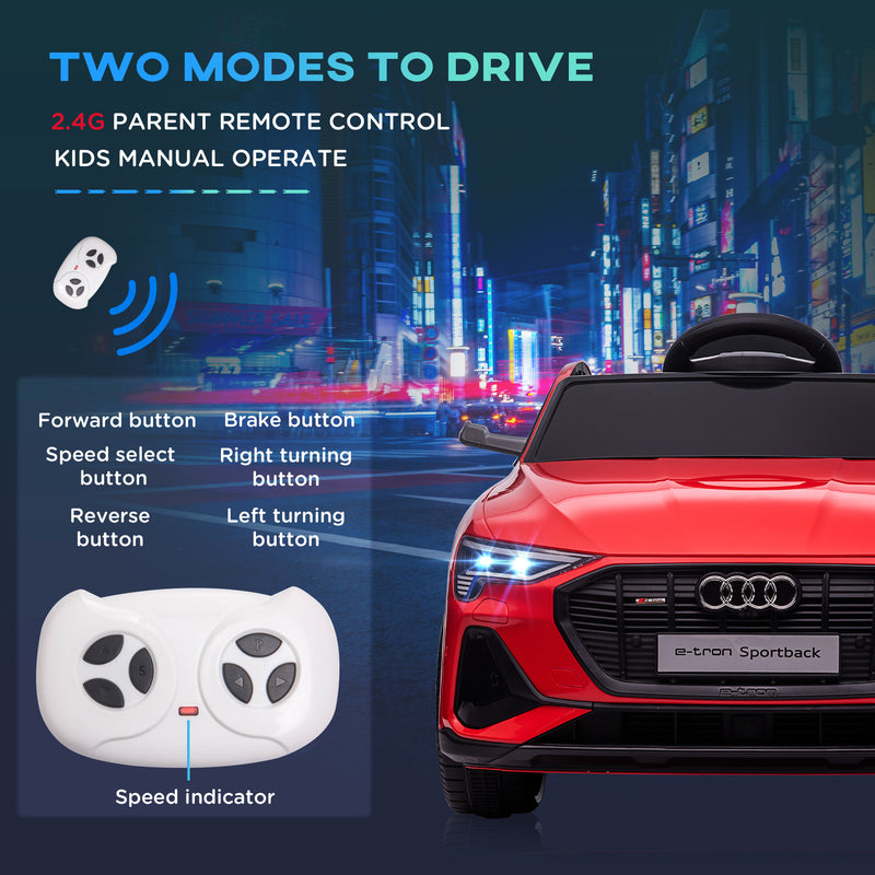 HOMCOM Kids Electric Ride On Car Audi E-Tron 12v - Red