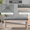HOMCOM Vintage Shoe Benches with Wood Frame 80x40x41cm - Grey