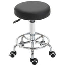 Vinsetto Round PU leather Salon Beautician Stool Adjustable Height w/ Footrest