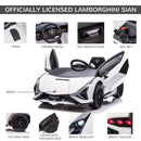 HOMCOM Kids Electric Ride On Car Lamborghini Sian - White