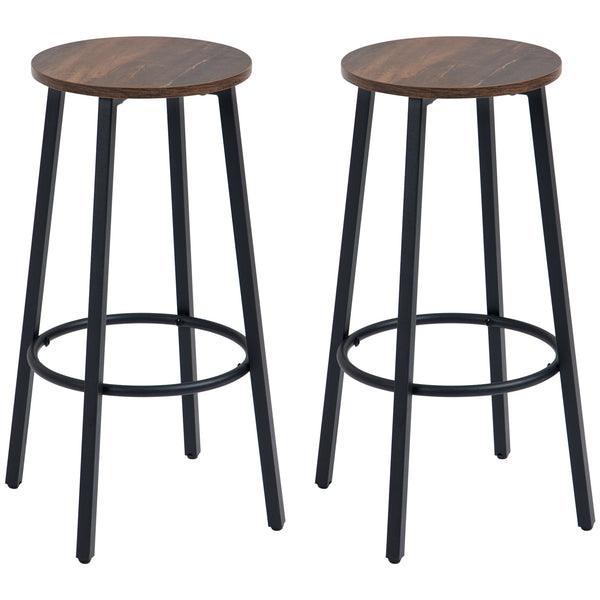 HOMCOM Bar Stools Set Of 2 Counter Height Bar Stools For Dining Room Kitchen