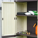 Outsunny Garden Cabinet Shed, Double-Door, 65Lx37Wx172H cm - Beige