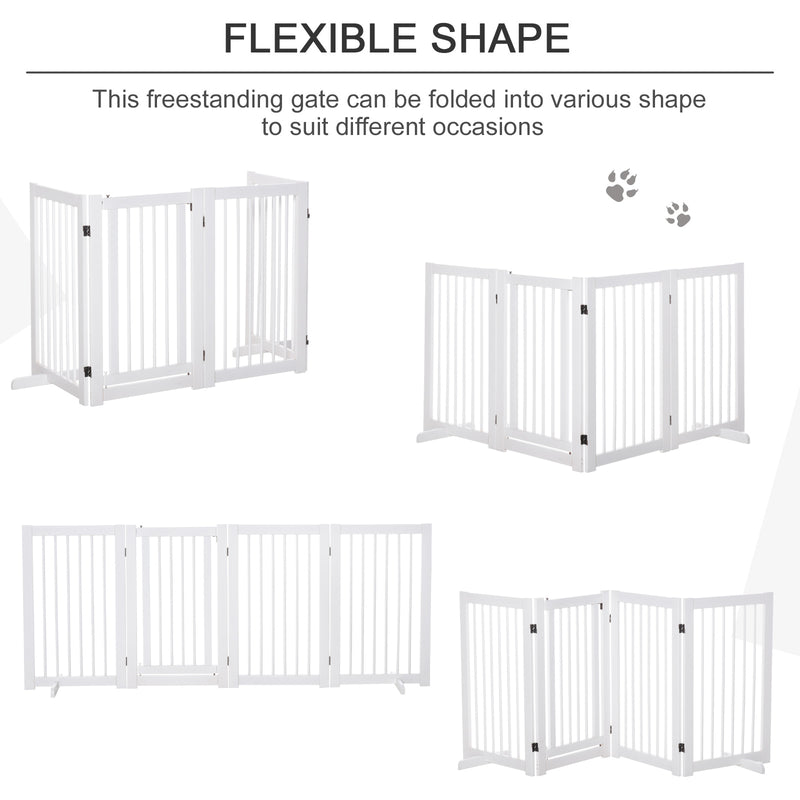 PawHut White Pine Wood Pet Gate