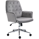 Vinsetto Swivel Computer Chair w/ Arm Modern Style Tufted Home Office Deep Grey