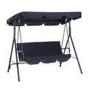 Outsunny Swing Chair 3 Seater - Black