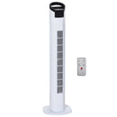 Homcom Freestanding Tower Fan 3 Speed 3 Mode 7.5h Timer 70 Degree Oscillation LED Panel 5M Remote Controller Black And White Fan Mode Timer 70° Oscillation Panel Controller