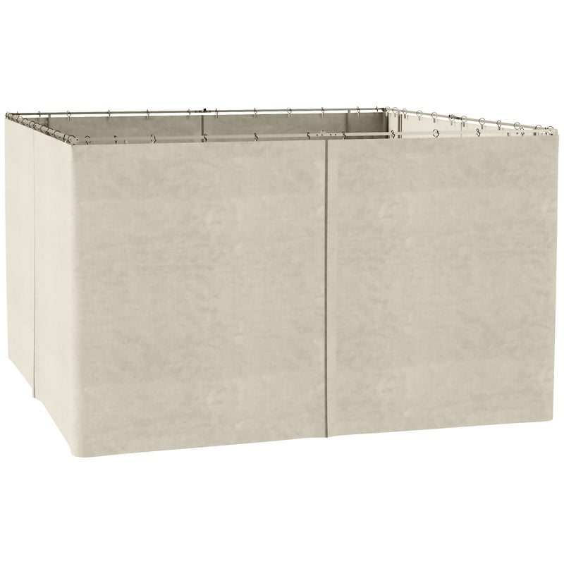 Outsunny 3 x 4(m) Universal Gazebo Replacement Sidewall Set w/ 4 Panels, Beige