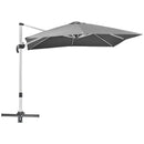 Outsunny 3 x 3(m) Cantilever Roma Parasol Garden Umbrella with Cross Base Grey
