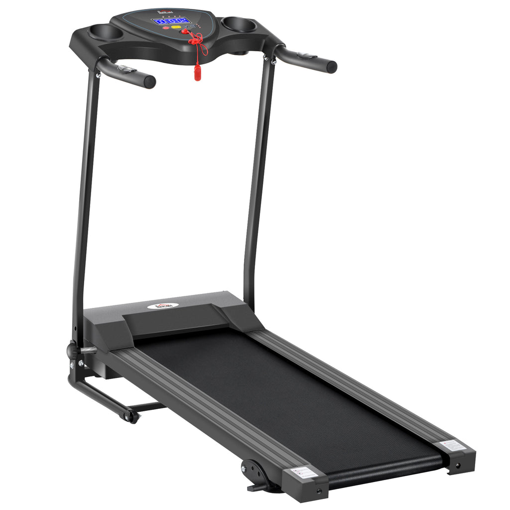 HOMCOM Foldable Motorised Treadmill Indoor Running Machine w LCD Dis