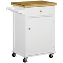 HOMCOM Rolling Kitchen Cart Storage Trolley with Drawer Towel Rail White