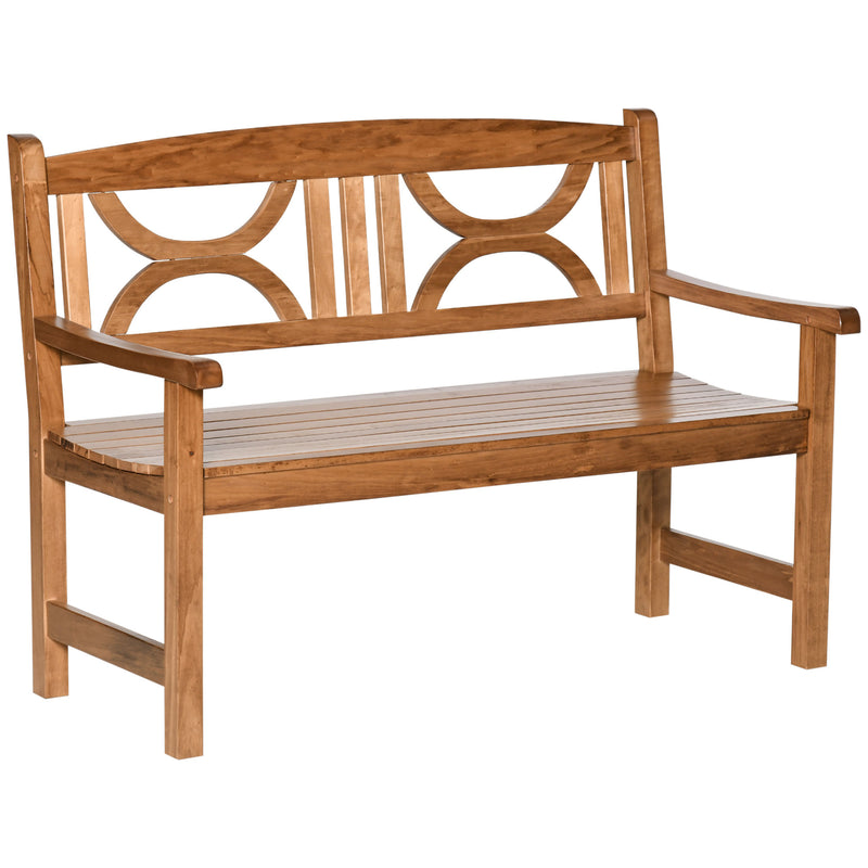 Outsunny 2-Seater Wooden Garden Bench Outdoor Patio Loveseat Natural