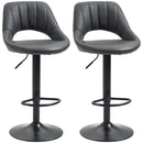 HOMCOM Barstools Set of 2 Adjustable Swivel Height Gas Lift PU Leather Chairs