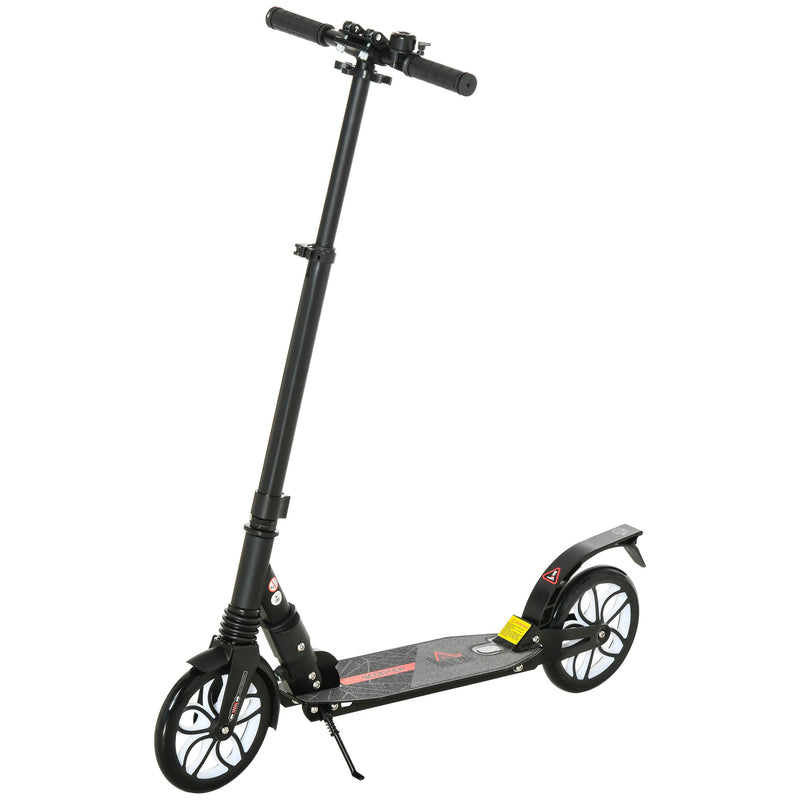 HOMCOM Folding Kick Scooter Hight-Adjustable w/ Rear Brake & Double Shock Black