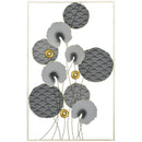 HOMCOM 3D Metal Wall Art Leaves for Home Decor, Hanging Wall Sculpture, Gold