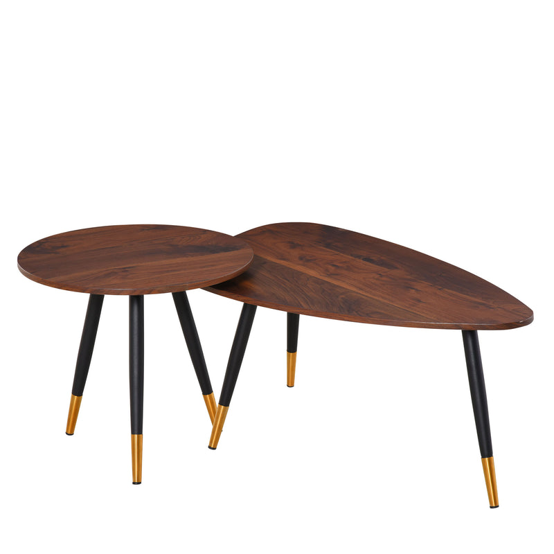 HOMCOM Coffee Table Set of 2 Nesting End Side Tables Living Room Home Office