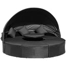 Outsunny Garden Daybed with Adjustable Table - Black