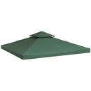 Outsunny 3(m) 2 Tier Garden Gazebo Top Cover Replacement Canopy Roof Dark Green