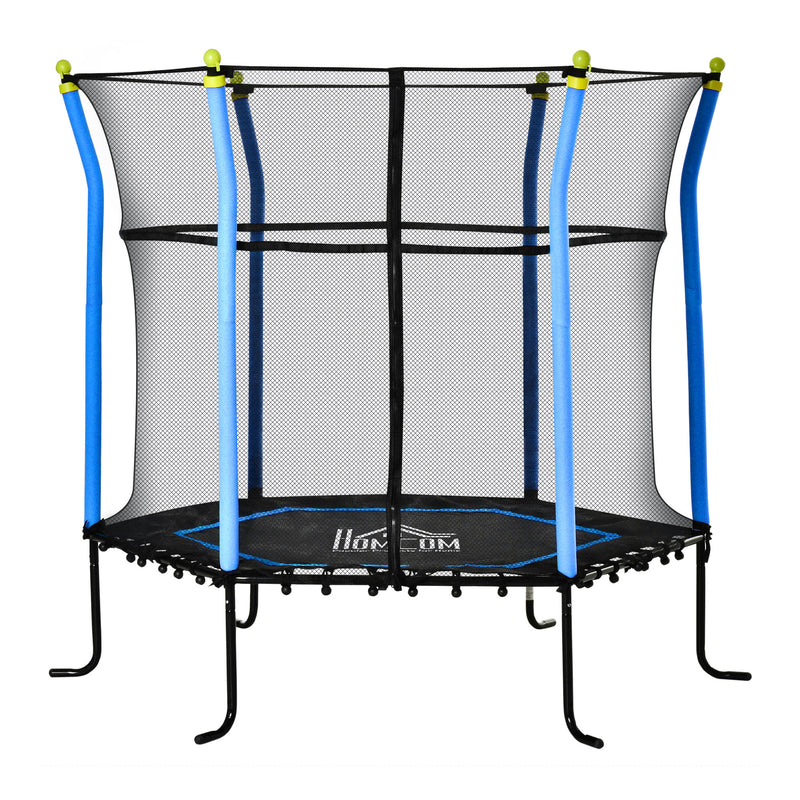 HOMCOM 5.2FT Kids Trampoline w/enclosure Indoor Outdoor for 3-10 Years - Blue
