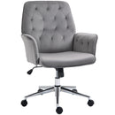 Vinsetto Swivel Computer Chair w/ Arm Modern Style Tufted Home Office Deep Grey