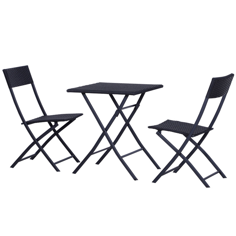 Outsunny  Rattan Bistro Set  - Black