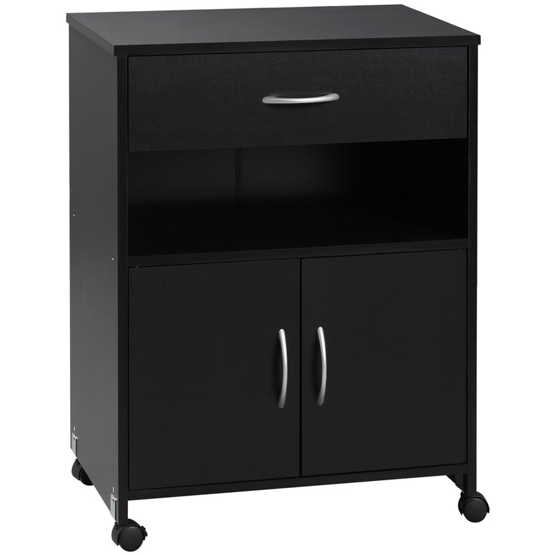 Vinsetto Mobile Printer Stand w/ Storage Shelf Universal Wheels for Home Black