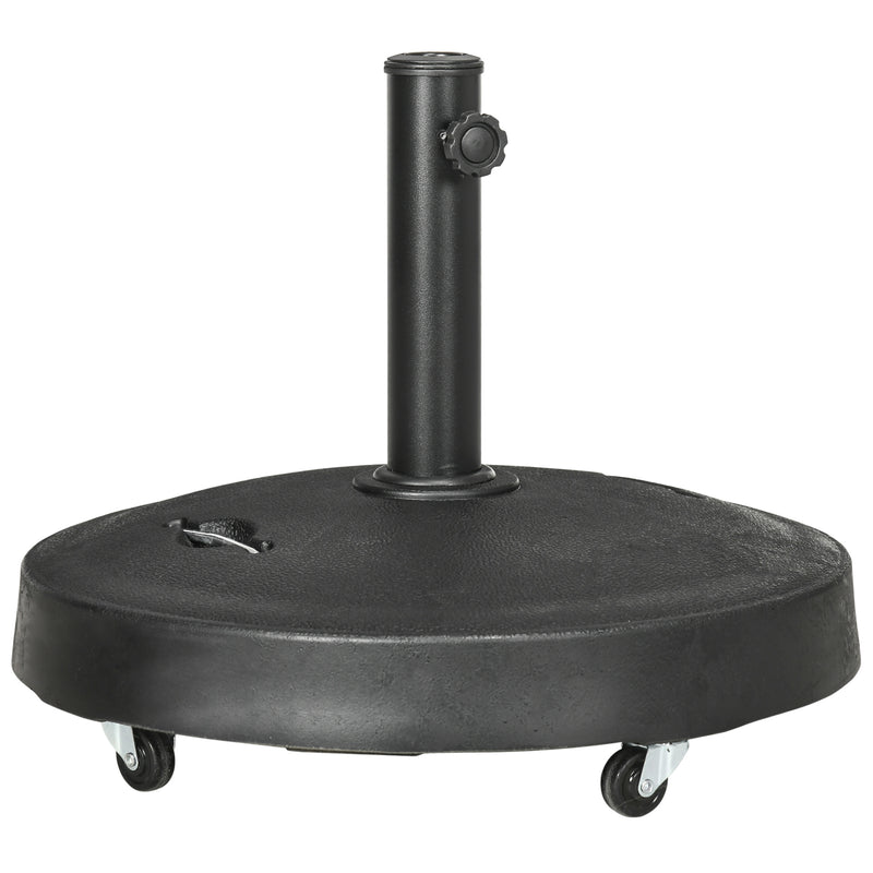 Outsunny 23.5kg Round Resin Garden Parasol Base for Poles of 38mm-48mm