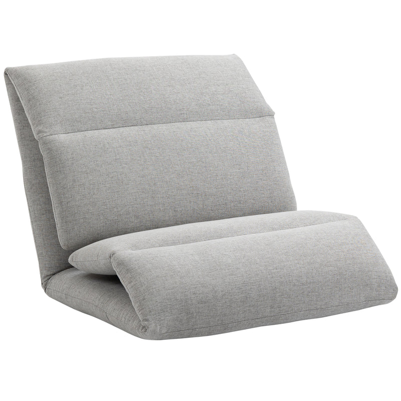 HOMCOM Adjustable Floor Chair with Back Support for Gaming Meditation Grey