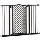 PawHut 74-105cm Pet Safety Gate, Pressure Fit Stair with Double Locking - Black