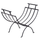 Outsunny Folding Wood Log Holder Storage Rack Matte Metal Elevated Indoor
